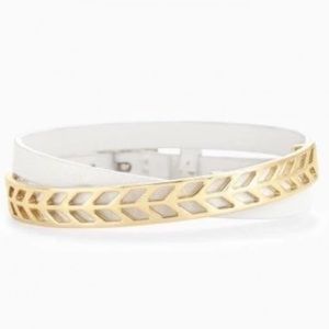 Aly Double Wrap Leather/Metal bracelet.